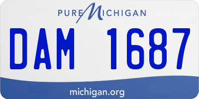 MI license plate DAM1687