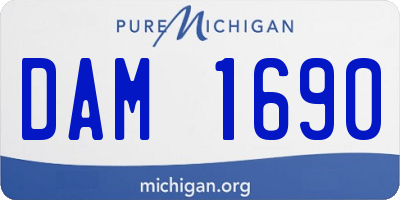 MI license plate DAM1690