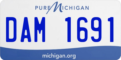 MI license plate DAM1691