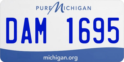 MI license plate DAM1695