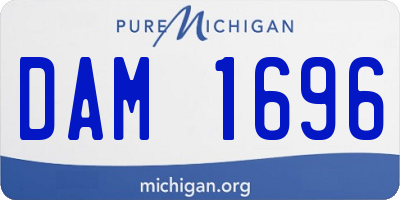 MI license plate DAM1696
