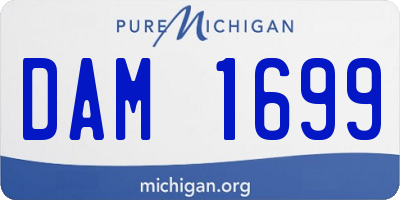 MI license plate DAM1699