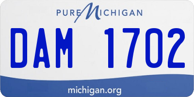 MI license plate DAM1702