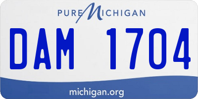 MI license plate DAM1704
