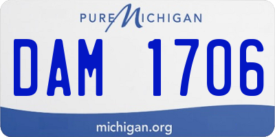 MI license plate DAM1706