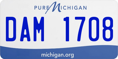 MI license plate DAM1708