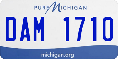 MI license plate DAM1710