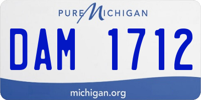 MI license plate DAM1712