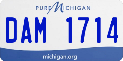MI license plate DAM1714