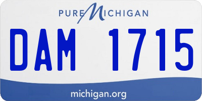 MI license plate DAM1715