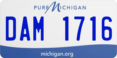 MI license plate DAM1716