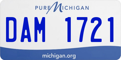 MI license plate DAM1721