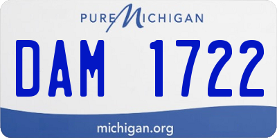 MI license plate DAM1722