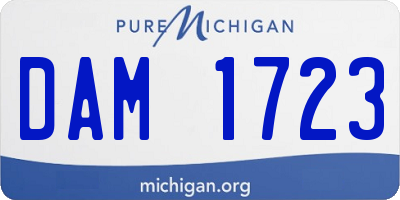 MI license plate DAM1723