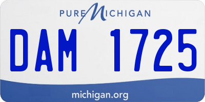 MI license plate DAM1725