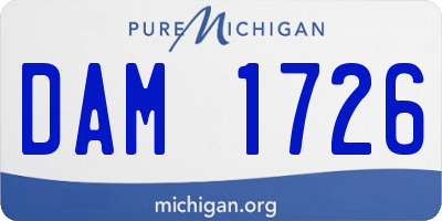 MI license plate DAM1726