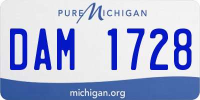MI license plate DAM1728
