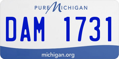 MI license plate DAM1731