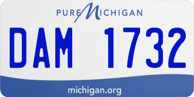 MI license plate DAM1732