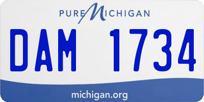 MI license plate DAM1734