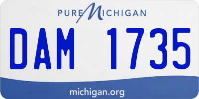 MI license plate DAM1735