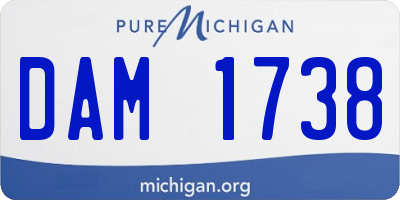 MI license plate DAM1738