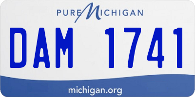 MI license plate DAM1741
