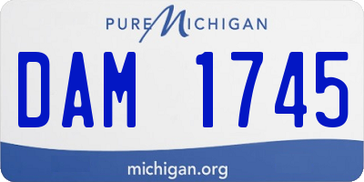 MI license plate DAM1745
