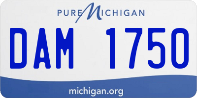 MI license plate DAM1750