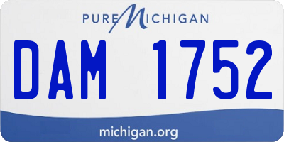 MI license plate DAM1752