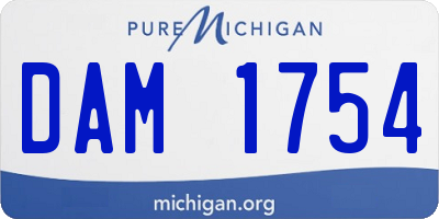 MI license plate DAM1754