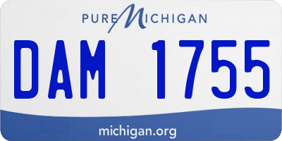 MI license plate DAM1755