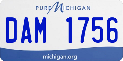 MI license plate DAM1756