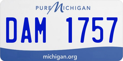 MI license plate DAM1757