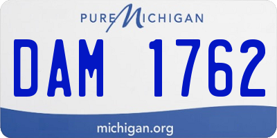 MI license plate DAM1762