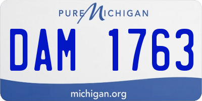 MI license plate DAM1763