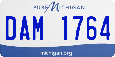 MI license plate DAM1764
