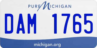 MI license plate DAM1765