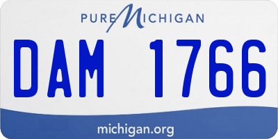 MI license plate DAM1766