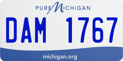 MI license plate DAM1767
