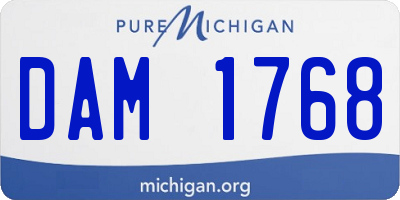 MI license plate DAM1768