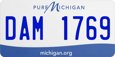 MI license plate DAM1769