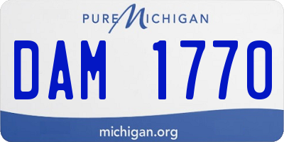 MI license plate DAM1770