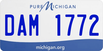 MI license plate DAM1772