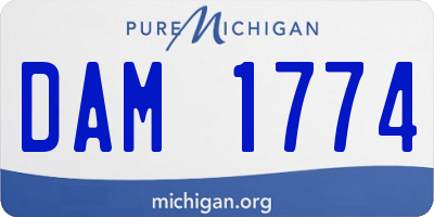 MI license plate DAM1774