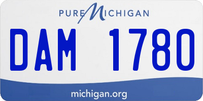 MI license plate DAM1780