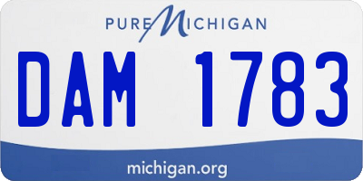 MI license plate DAM1783