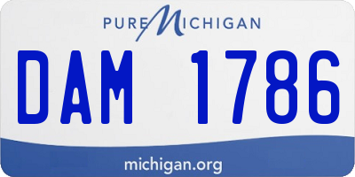 MI license plate DAM1786