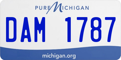 MI license plate DAM1787