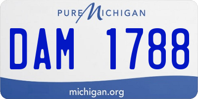 MI license plate DAM1788